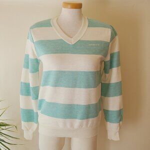 Vintage 80's Adidas Lightweight V Neck Pastel Sweat Top